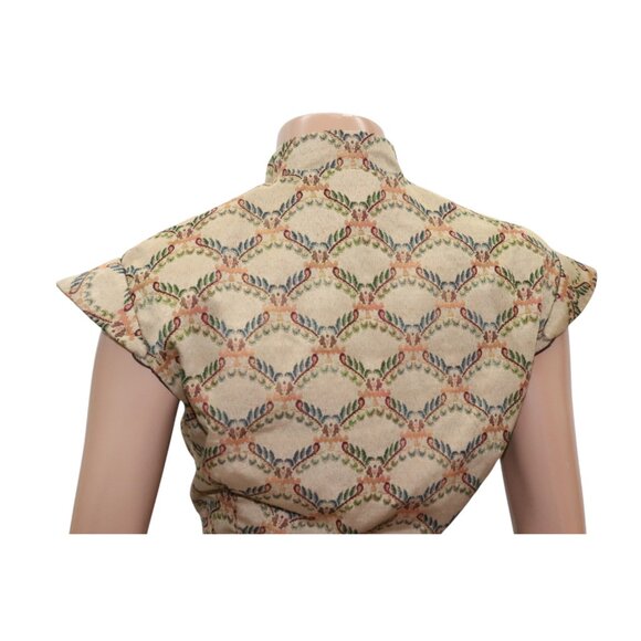AVANT GARDE Oriental Brocade Vest Top Cap Sleeve S-M - Picture 6 of 8